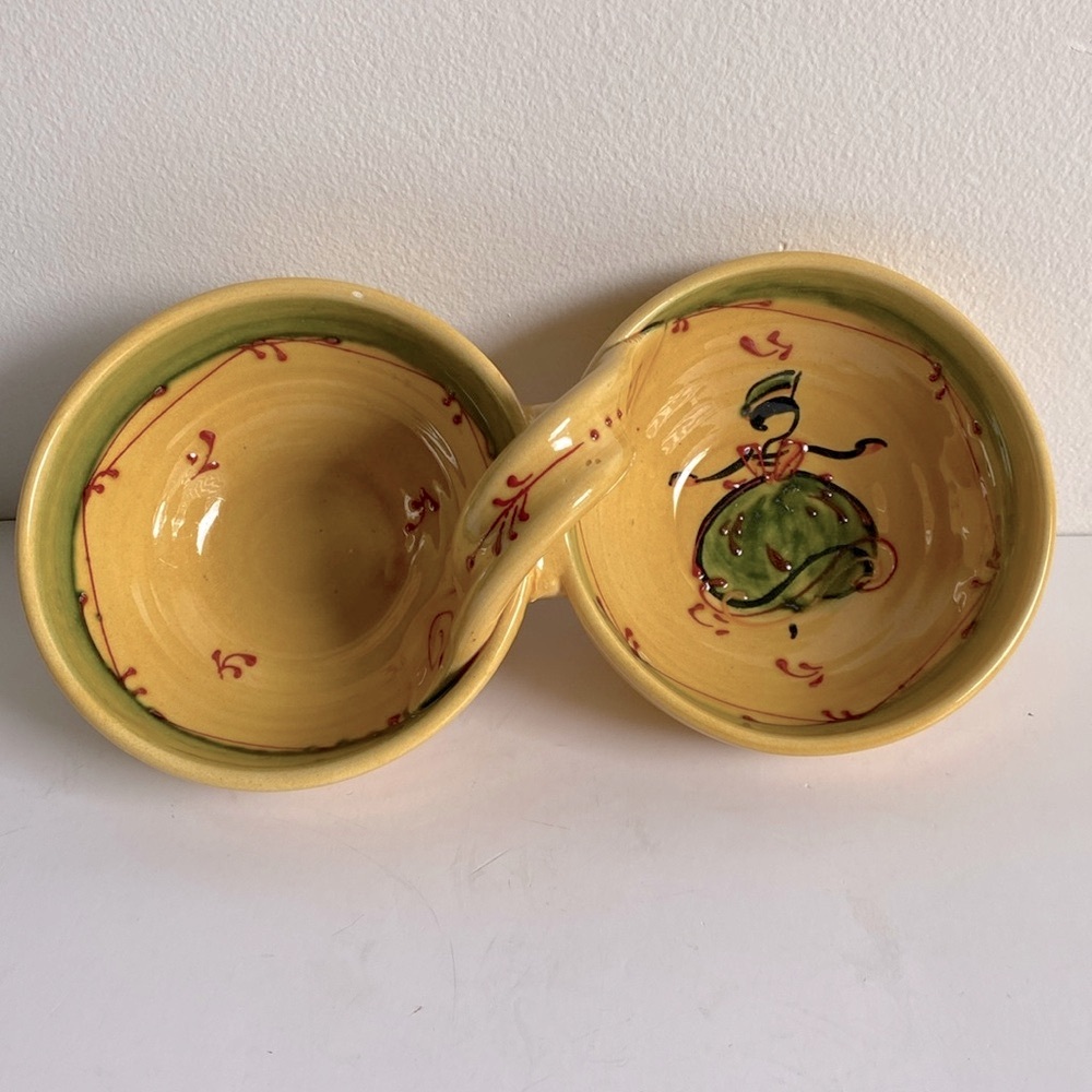 Vallauris Pottery Double bowls Made in France